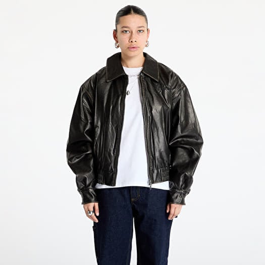 Kurtka Guess Originals Pu Distress Leather Bomber Jet Black Multi
