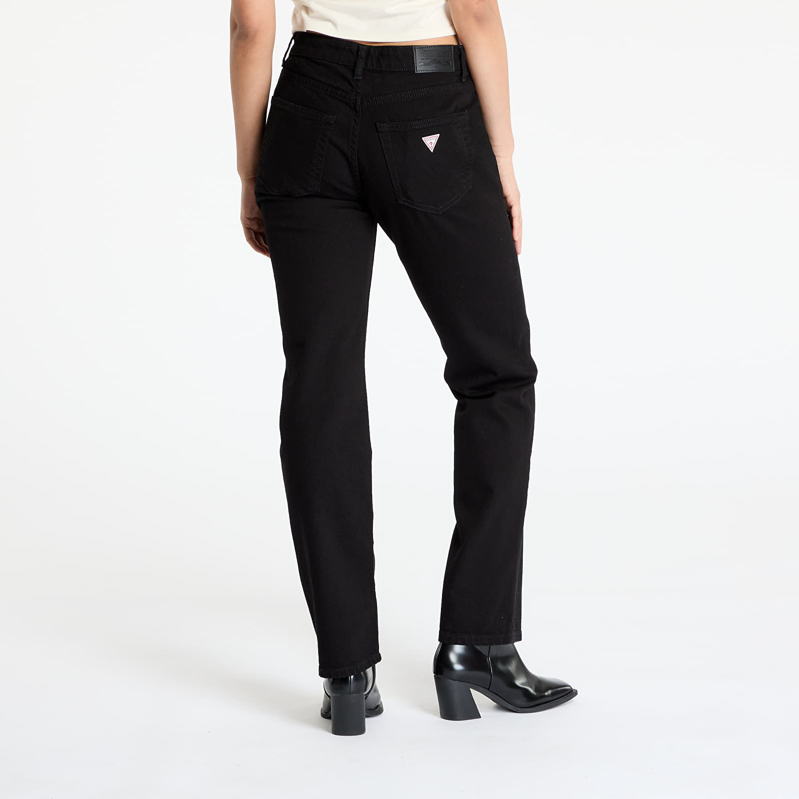 Jeans and trousers Guess JEANS G08 Women's Mid-Rise Straight Jeans Black Overdye