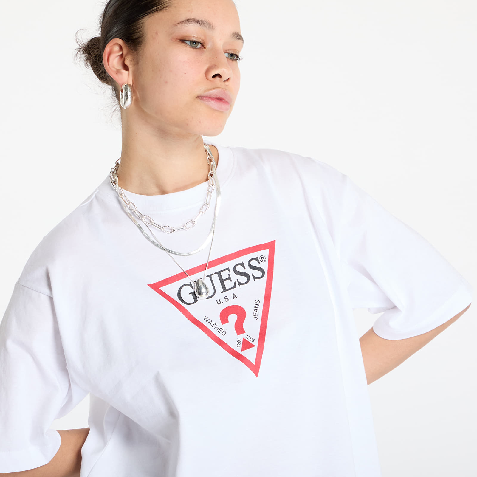 T-shirts Guess JEANS Oversized Iconic Tee Pure White