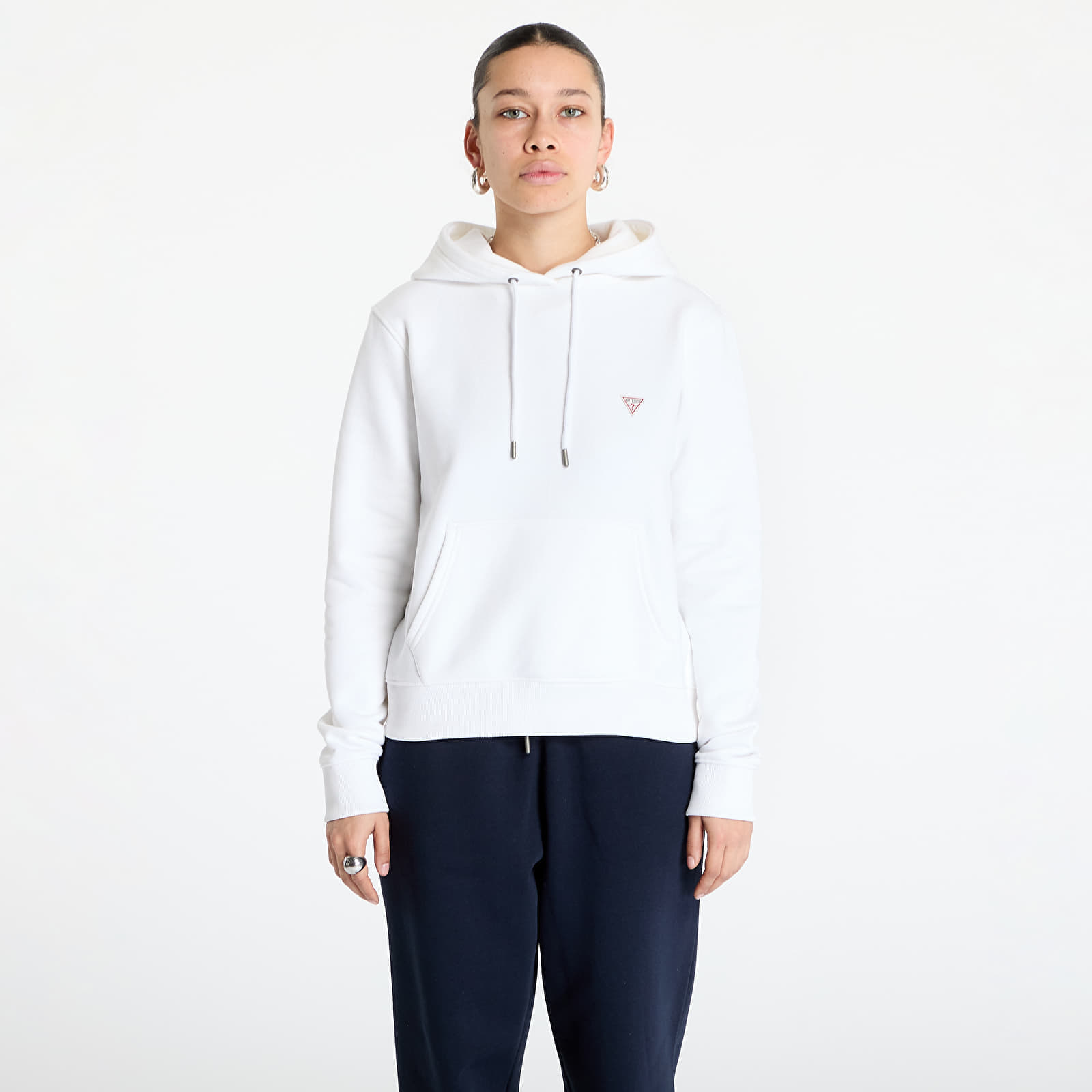 Hanorac Guess JEANS Hood Reg Mini Triang Sweat Pure White M