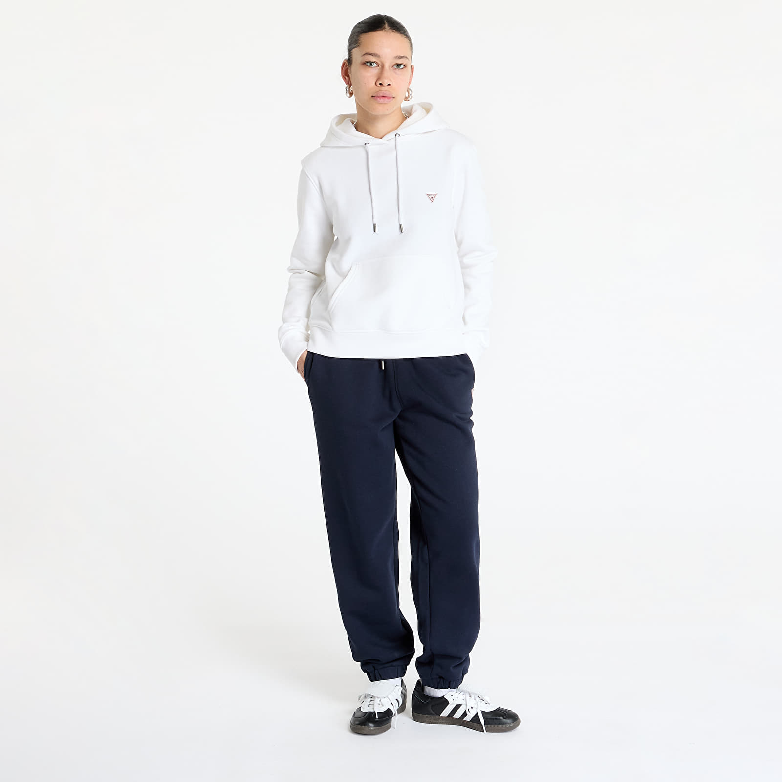 Sweatshirts Guess JEANS Hood Reg Mini Triang Sweat Pure White