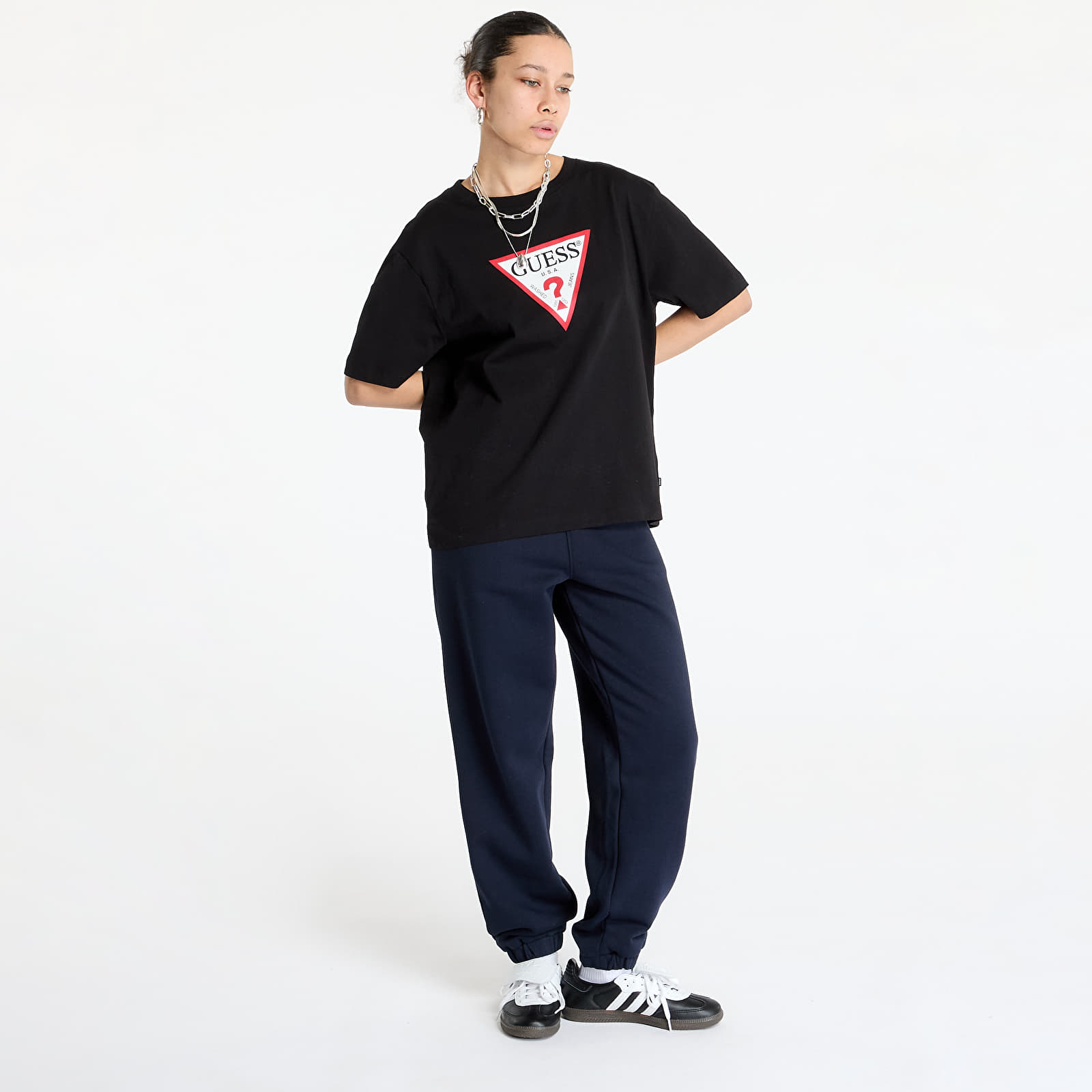 T-särgid Guess JEANS Oversized Iconic Tee Jet Black A996