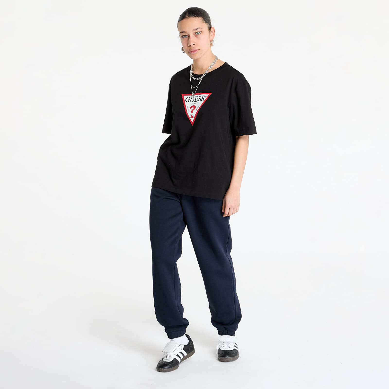 Joggingbukser Guess JEANS Triangle Label Jogger Daring Ocean