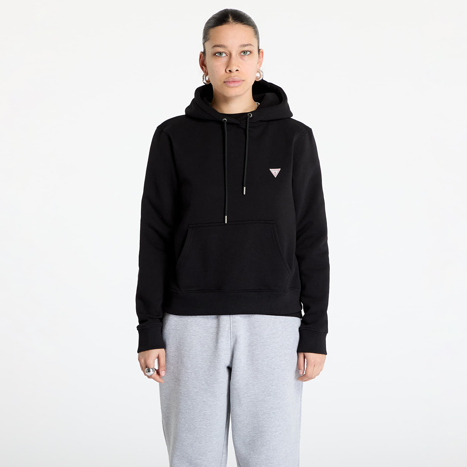Sweatshirts til kvinder Guess JEANS Hood Reg Mini Triang Sweat Jet Black A996