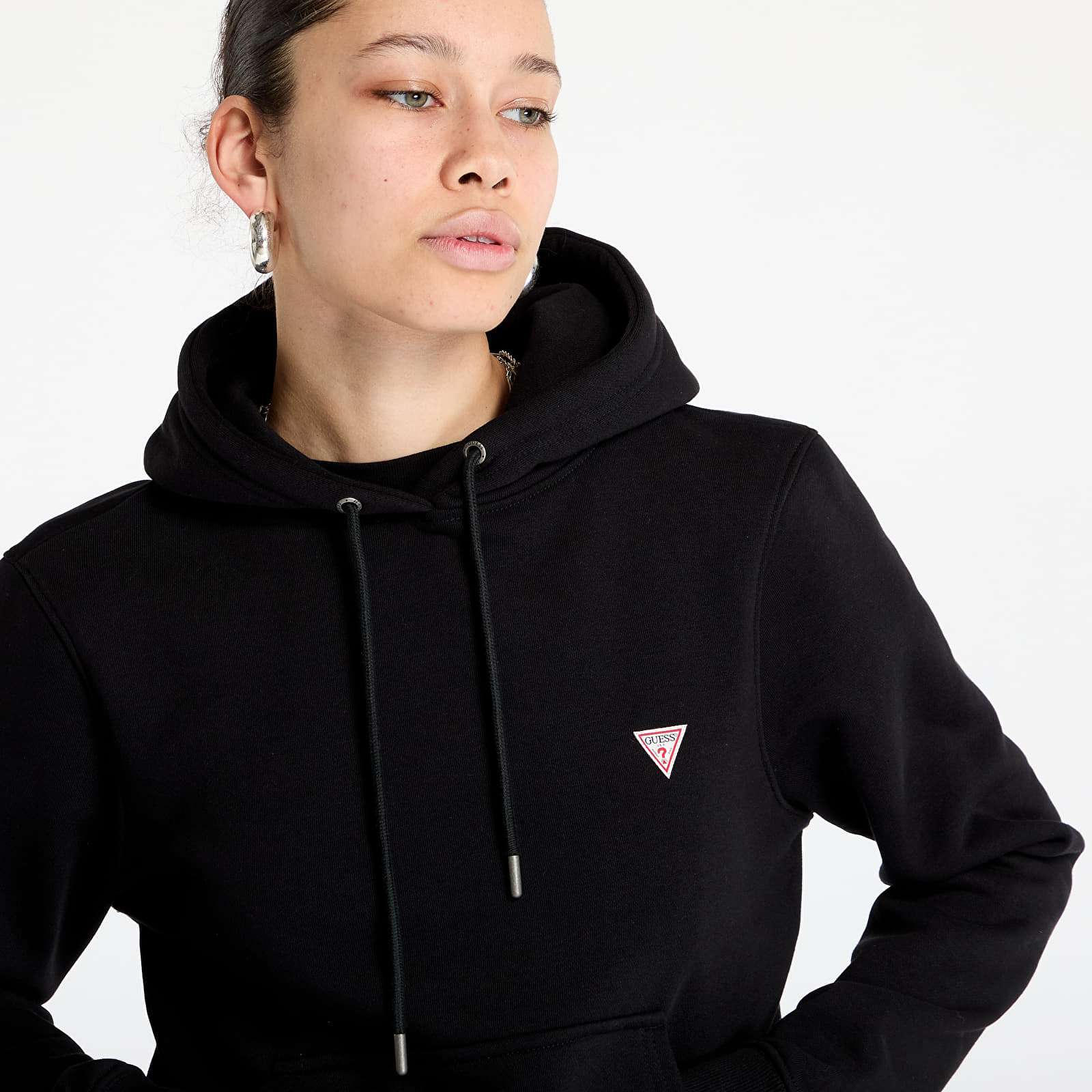 Sweatshirts til kvinder Guess JEANS Hood Reg Mini Triang Sweat Jet Black A996
