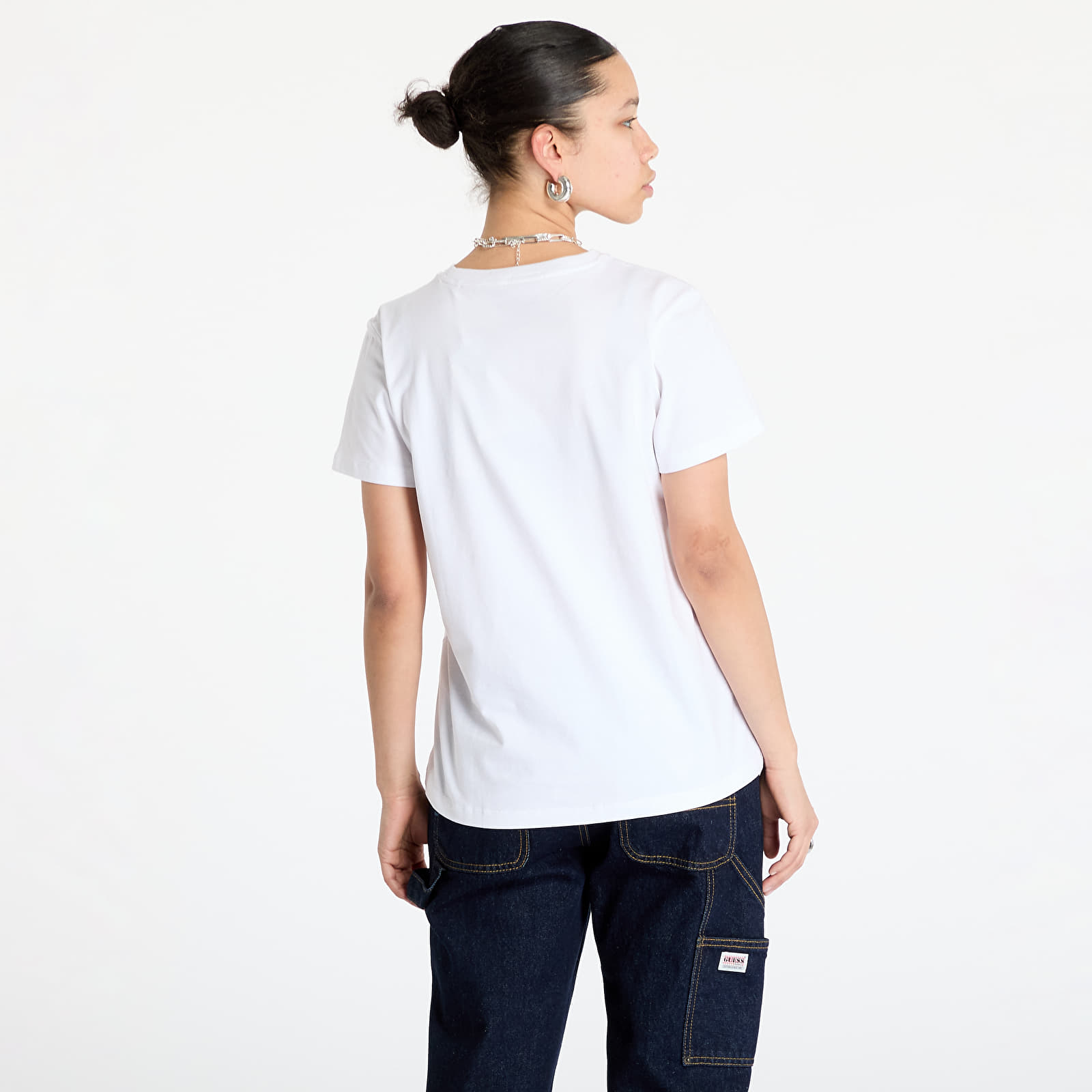 T-shirts Guess JEANS Classic Mini Triangle Tee Pure White