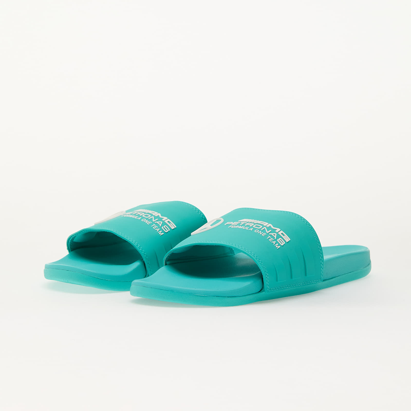 Men's sneakers and shoes adidas x Mercedes Amg Petronas Formula One Team Adilette Comfort Semi Mint Rush/ Ftw White/ Semi Mint Rush