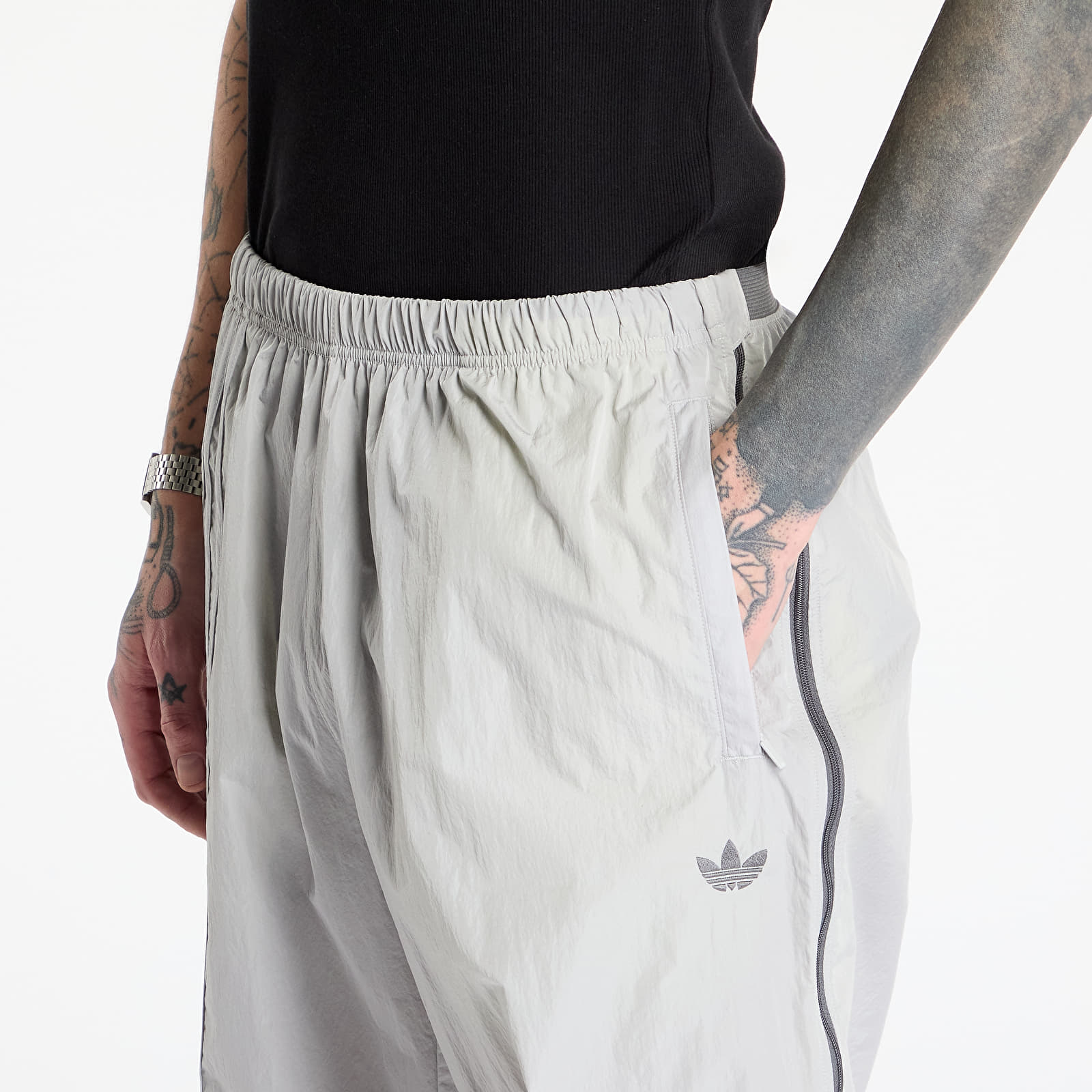 Pantalones de hombre adidas Fashion Side Mesh Zip Pants Grey/ Grey Two