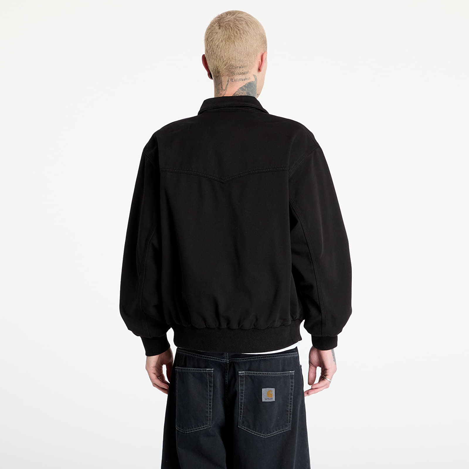 Kurtki męskie Carhartt WIP OG Santa Fe Jacket UNISEX Black Garment Dyed
