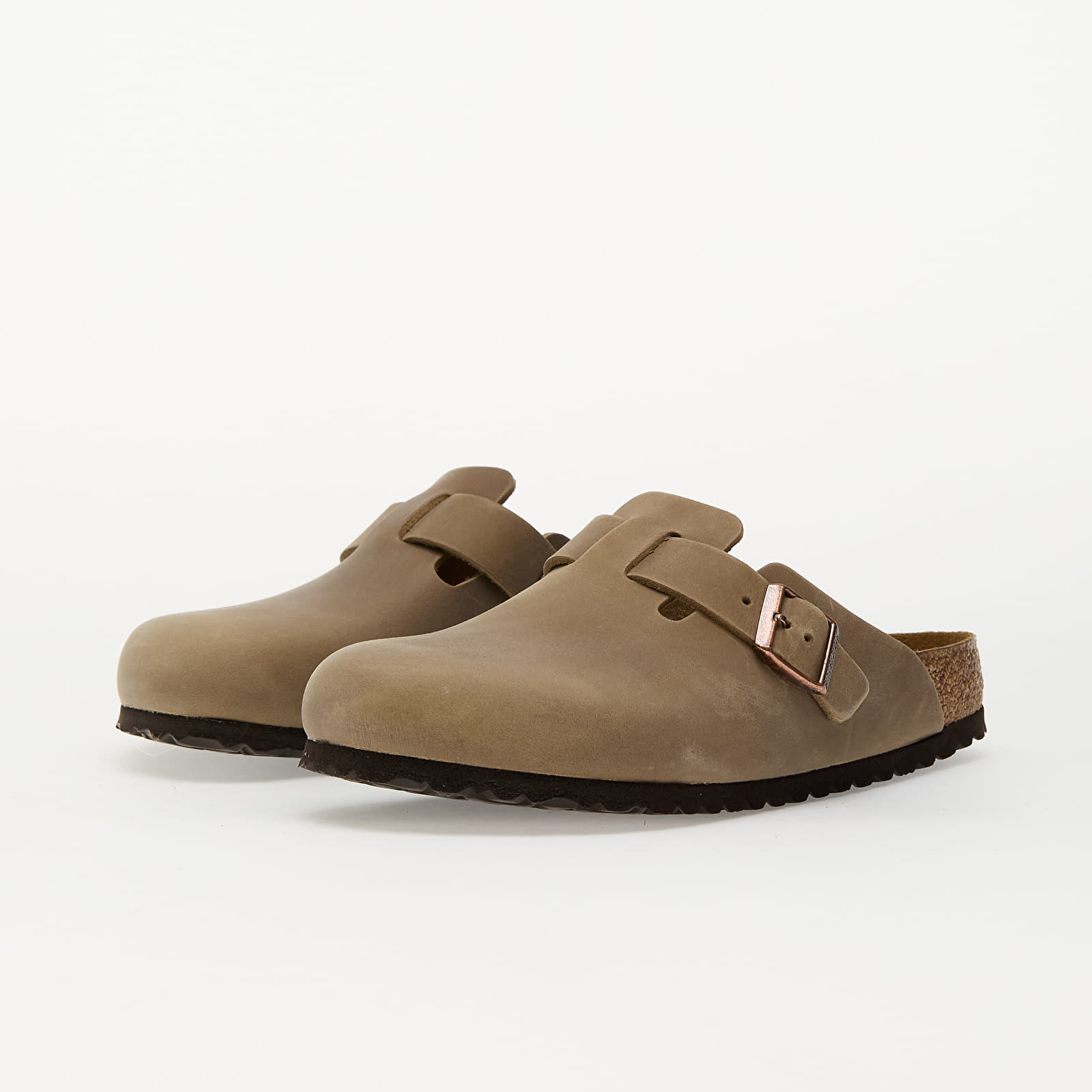 Vīriešu čības un apavi Birkenstock Boston Soft Footbed Natural Leather Oiled Tabacco Brown