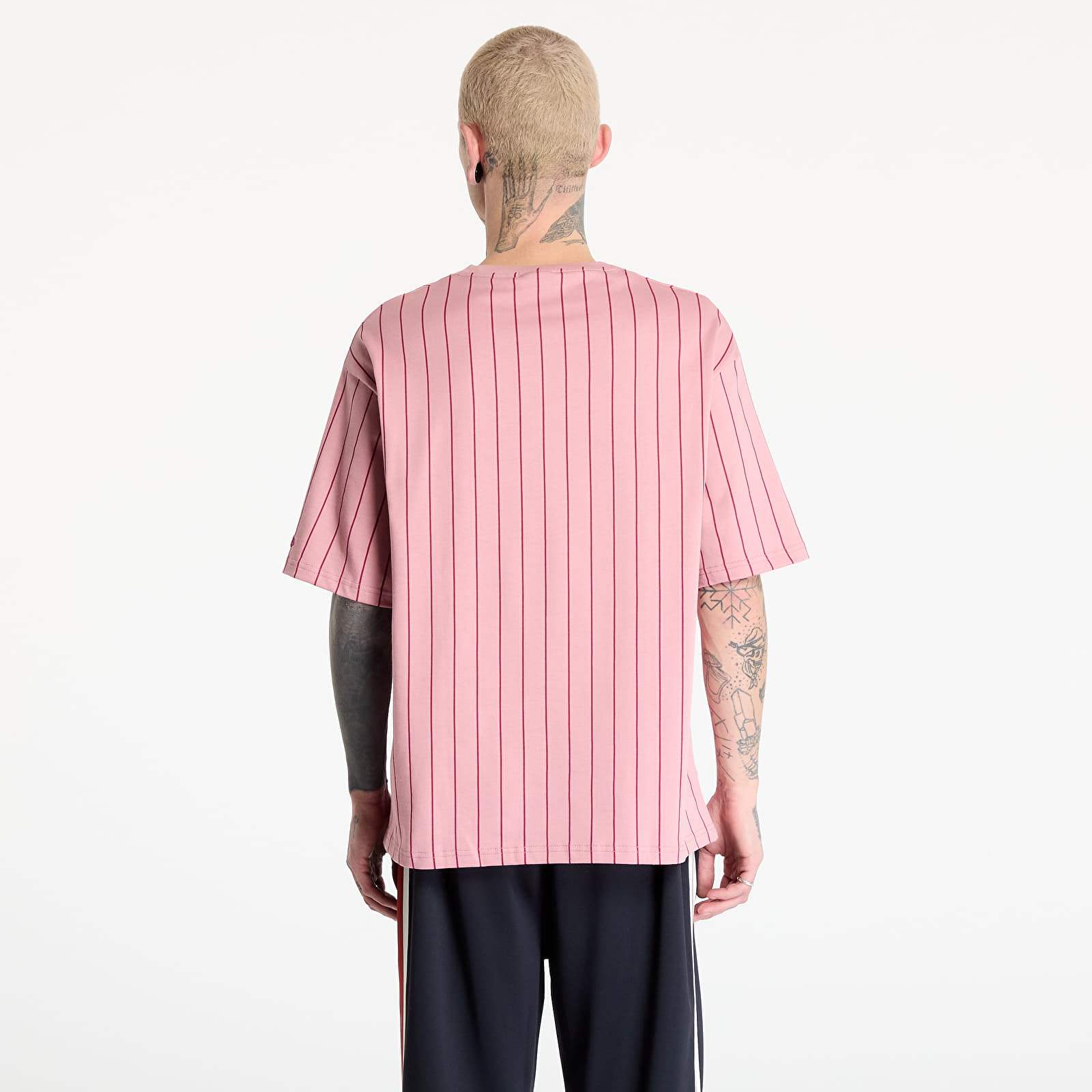 Men's T-shirts New Era Pinstripe Oversized T-Shirt UNISEX Dark Pink