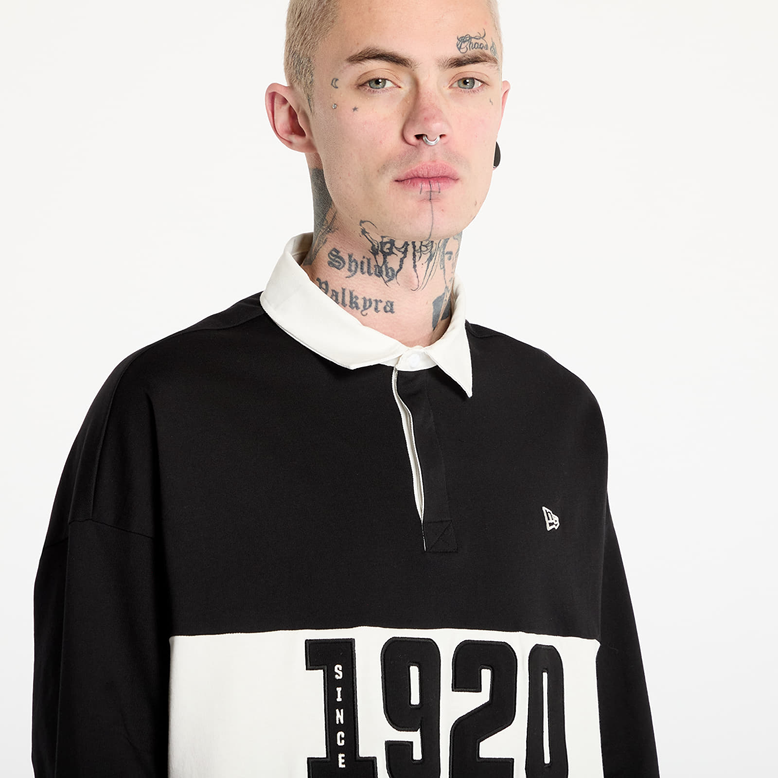 Men's T-shirts New Era Drop Shoulder Rugby Shirt UNISEX Black