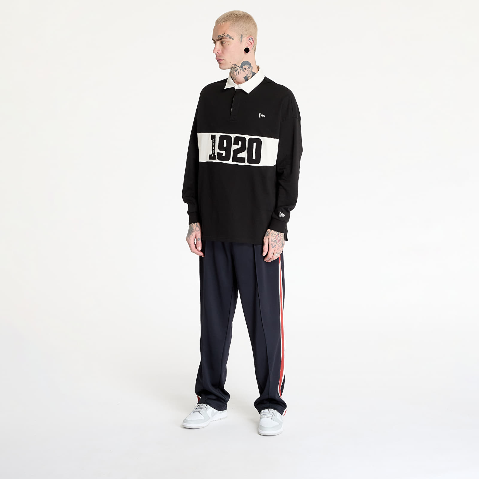 Men's T-shirts New Era Drop Shoulder Rugby Shirt UNISEX Black
