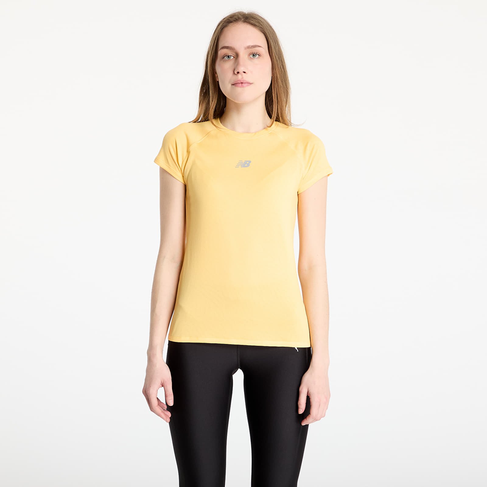 Naisten T-paidat New Balance Women's Jacquard Slim T-Shirt Clementine