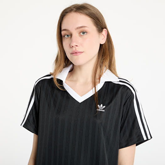 【Adidas コリア】 Adicolor Football Jacquard V-Neck Dress Jerseys adidas Adicolor Football Jacquard V-Neck Dress Black