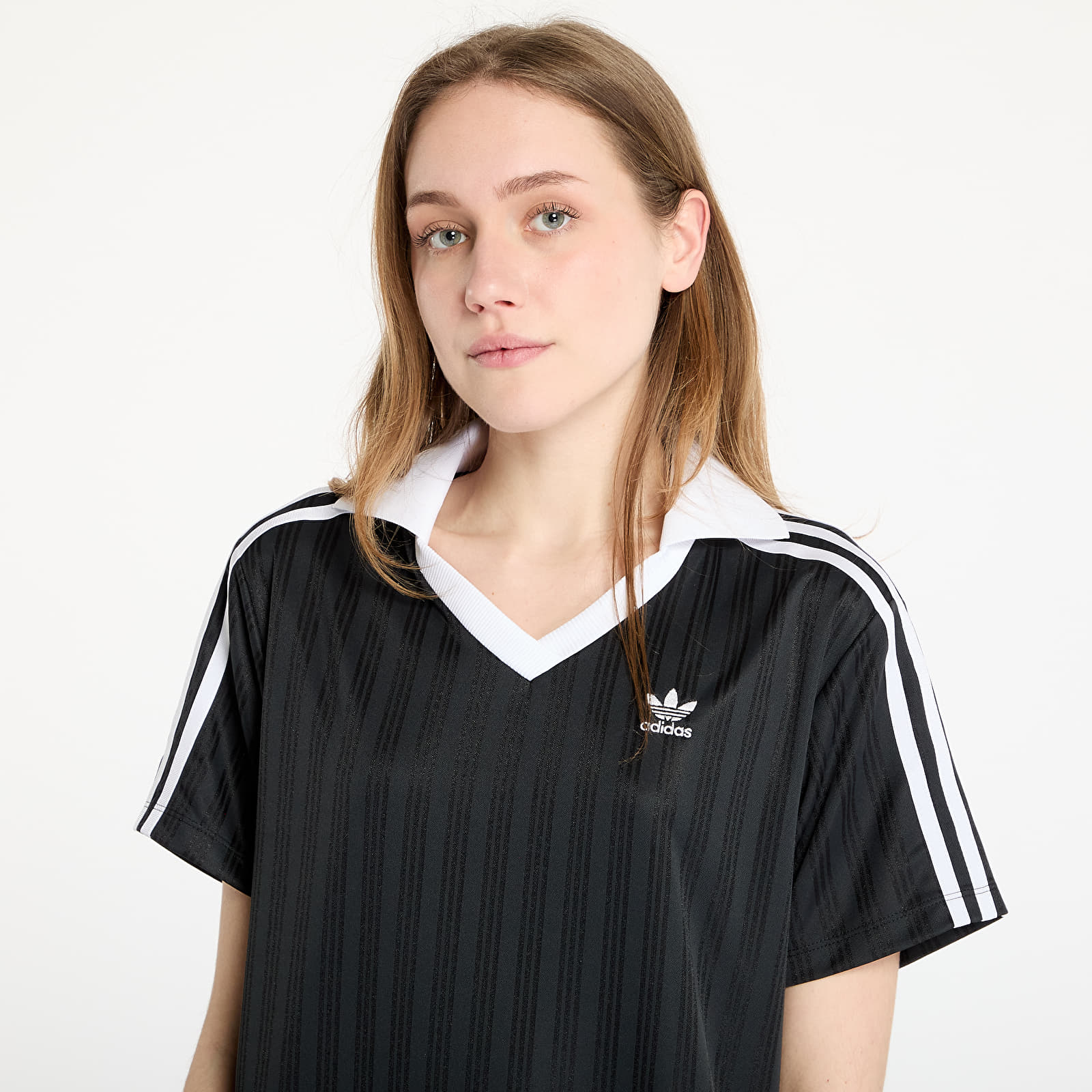 Camisetas adidas Adicolor Football Jacquard V-Neck Dress Black/ Black
