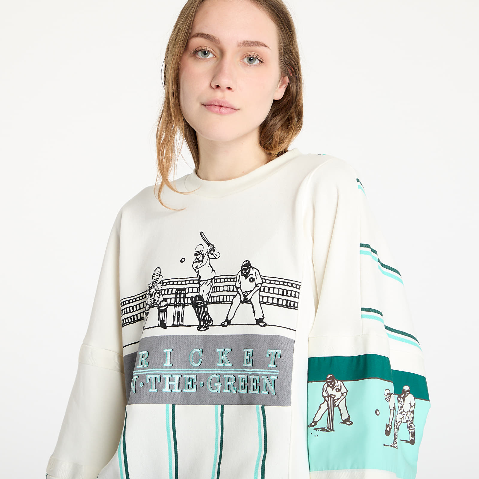 Women's Sweatshirts adidas Retro Sports Cricket-Inspired Crew White/ Off White