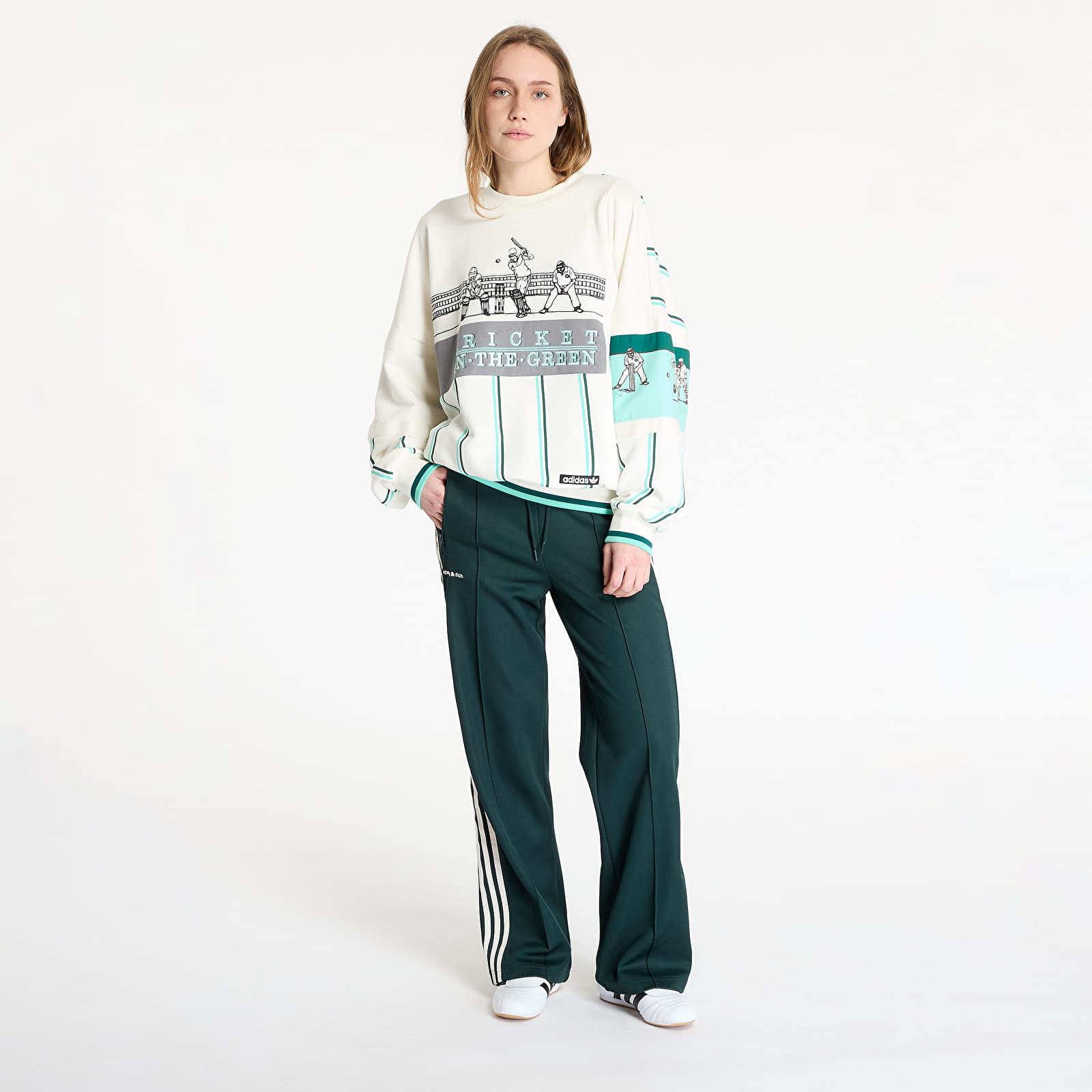 Women's Sweatshirts adidas Retro Sports Cricket-Inspired Crew White/ Off White