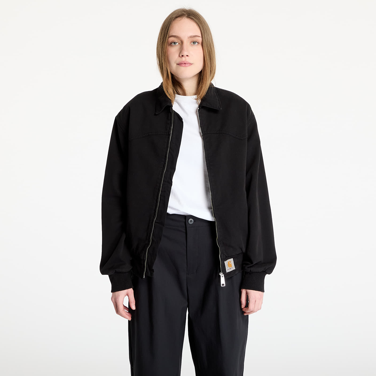 Kurtki męskie Carhartt WIP OG Santa Fe Jacket UNISEX Black Garment Dyed