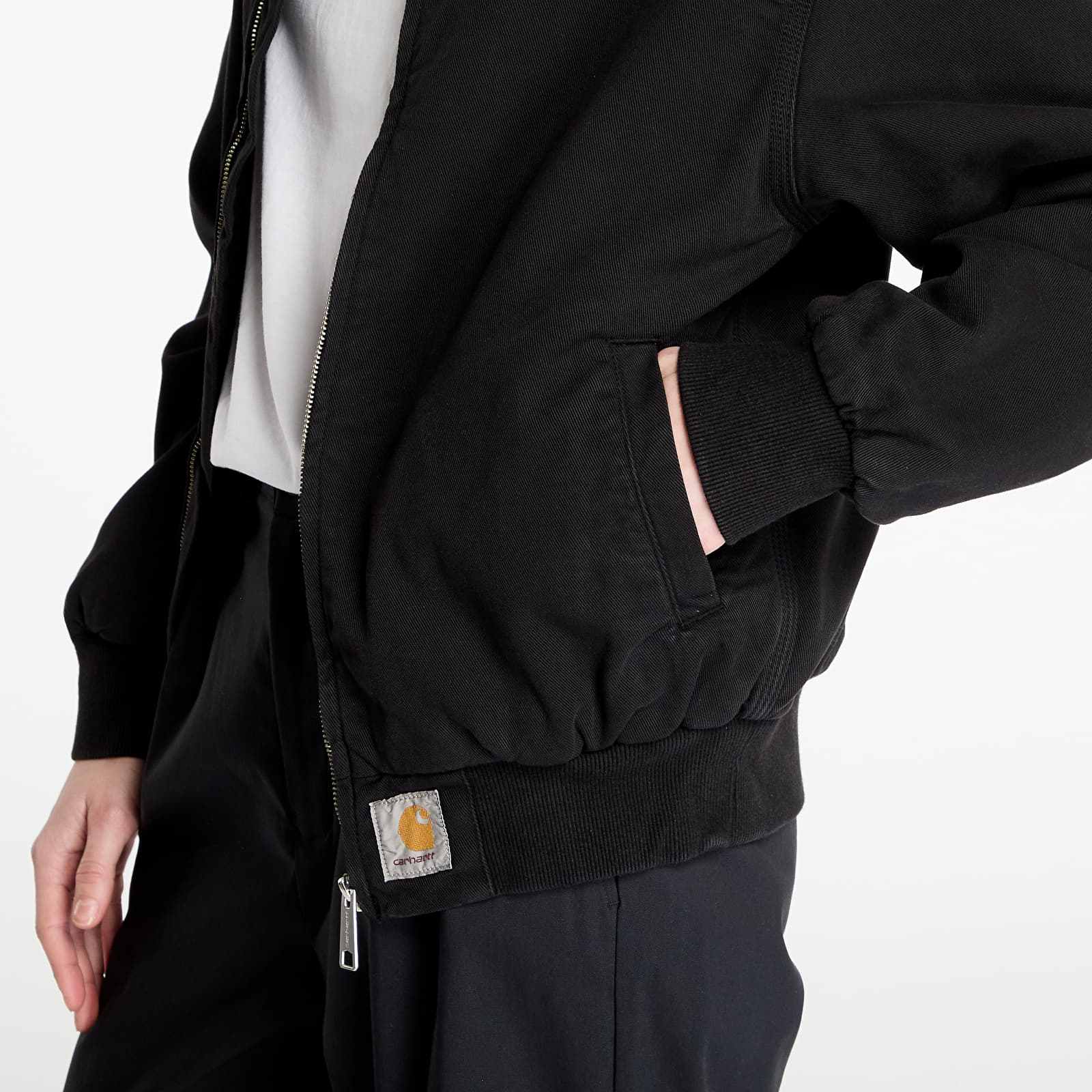 Kurtki męskie Carhartt WIP OG Santa Fe Jacket UNISEX Black Garment Dyed