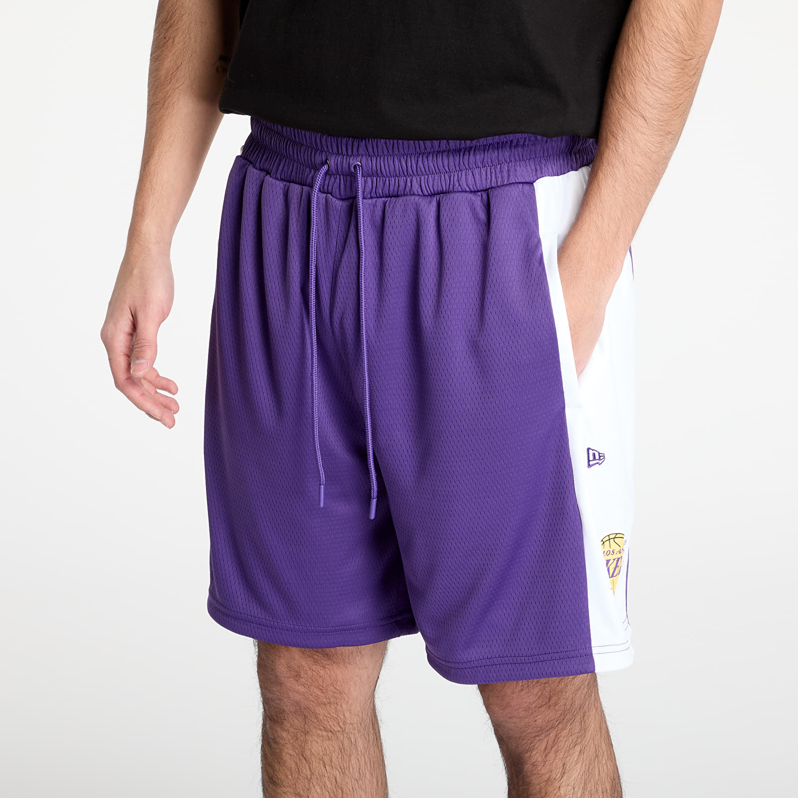 Pantalones cortos para hombre New Era Los Angeles Lakers NBA Graphic Mesh Shorts True Purple