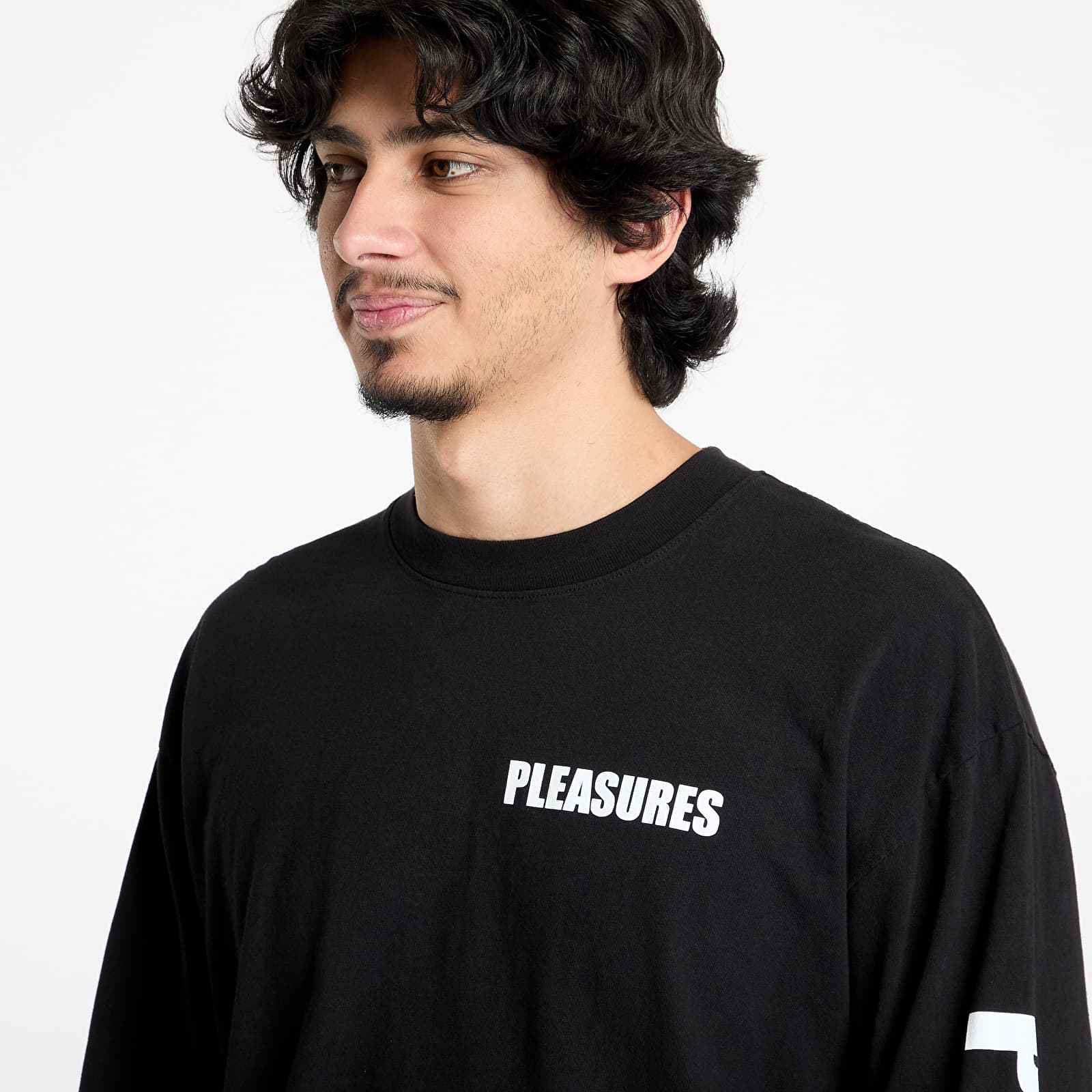 Camisetas hombre PLEASURES Impact Staff Long Sleeve T-Shirt Black