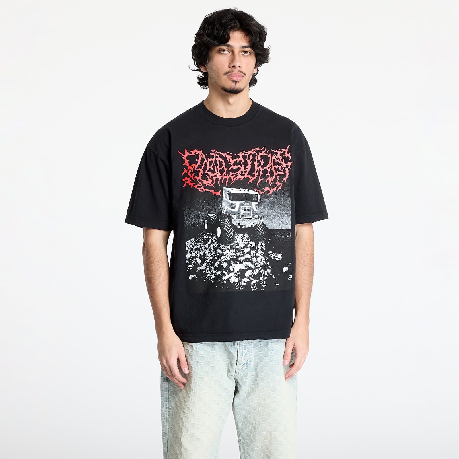 T-Shirts Männer PLEASURES Off Road T-Shirt Black