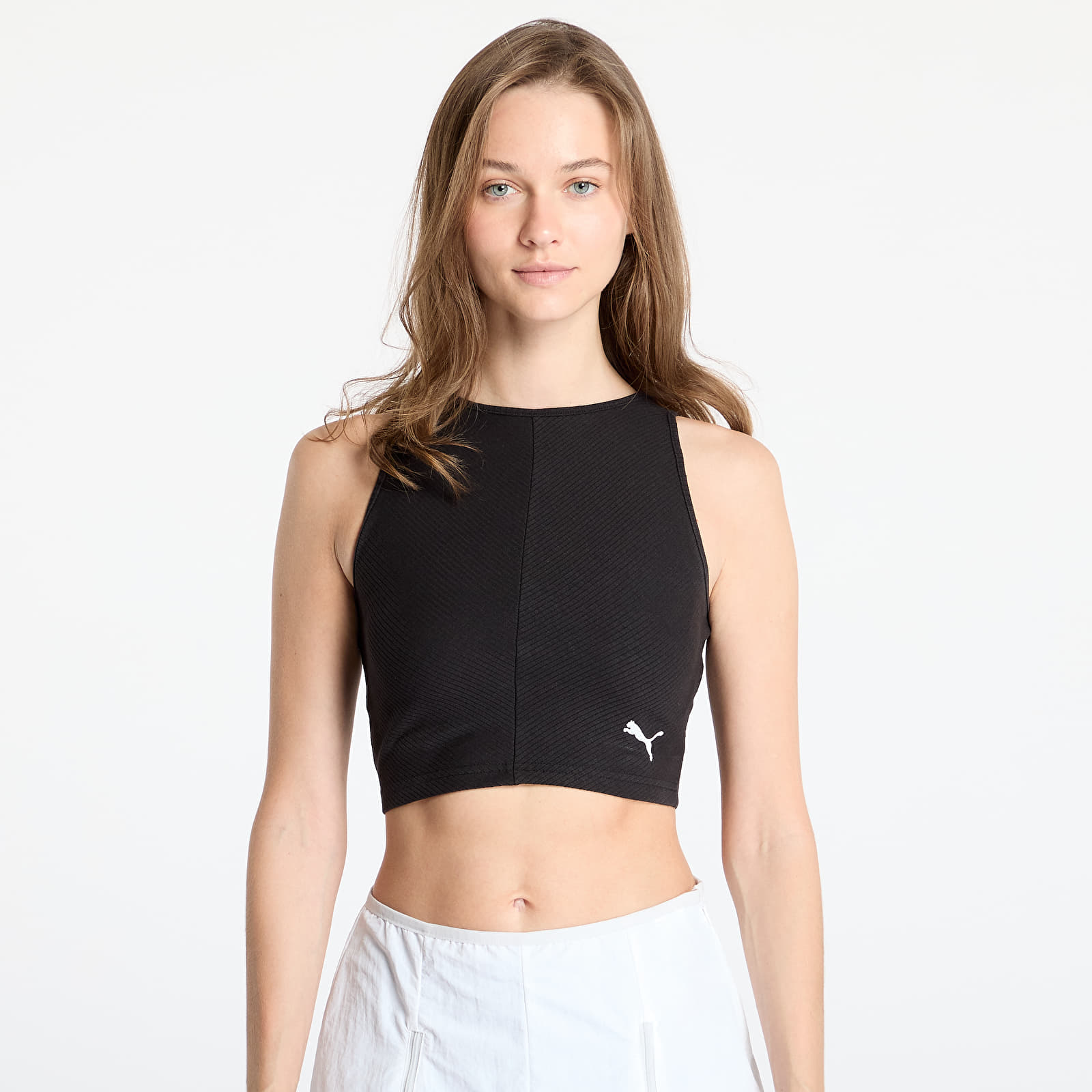 Oberteile Puma Wardrobe Essentials Ribbed Crop Top PUMA Black