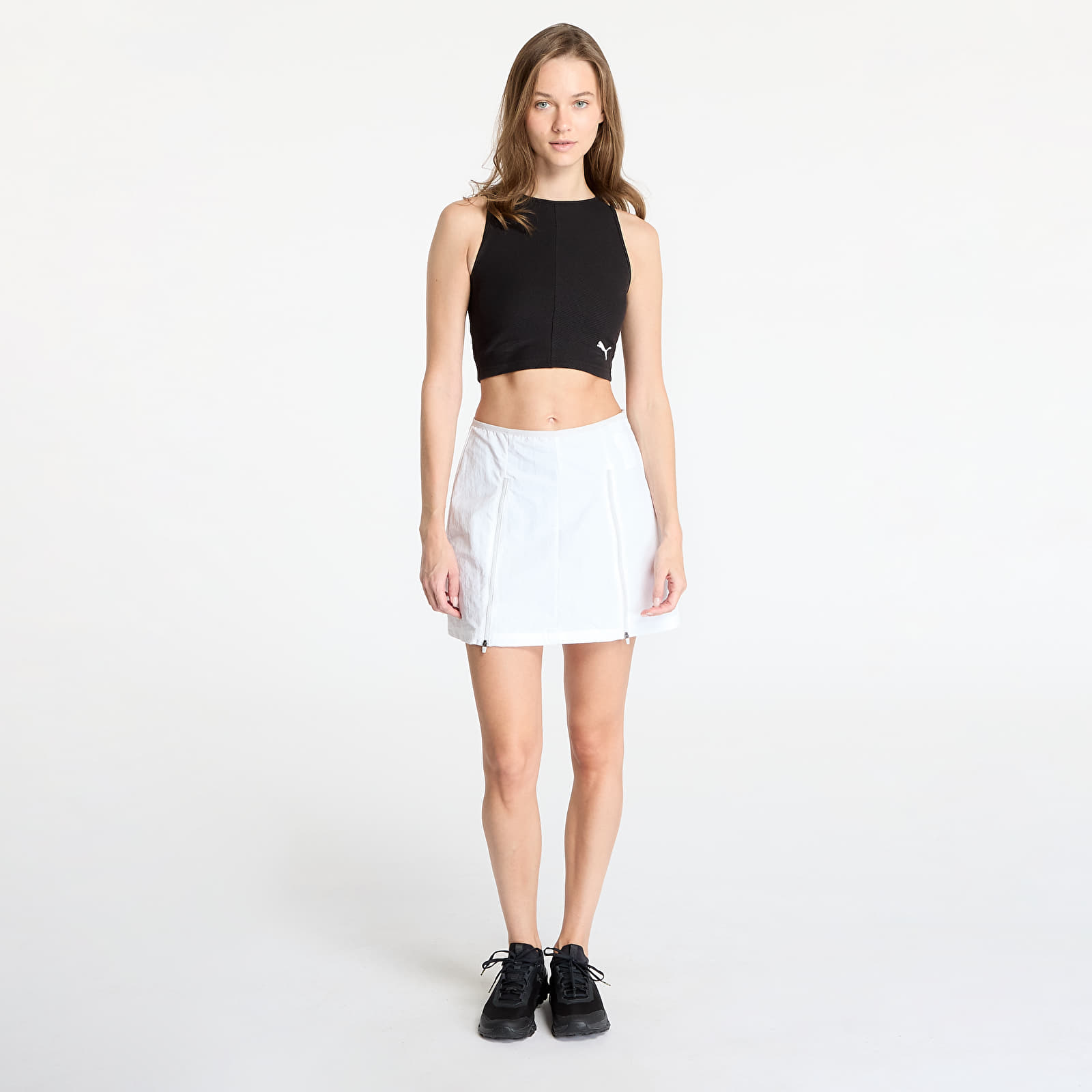 Oberteile Puma Wardrobe Essentials Ribbed Crop Top PUMA Black