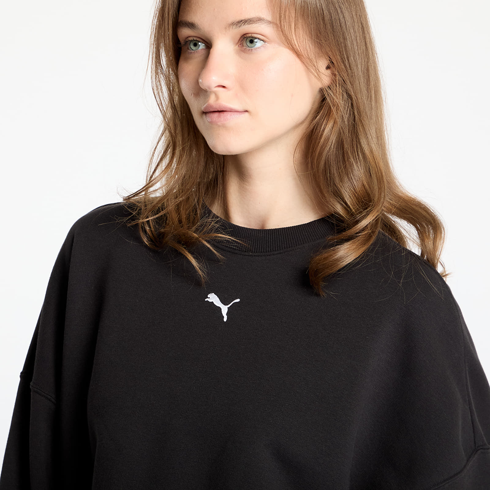 Sudaderas de mujer Puma Wardrobe Essentials Over-Oversized Crew PUMA Black