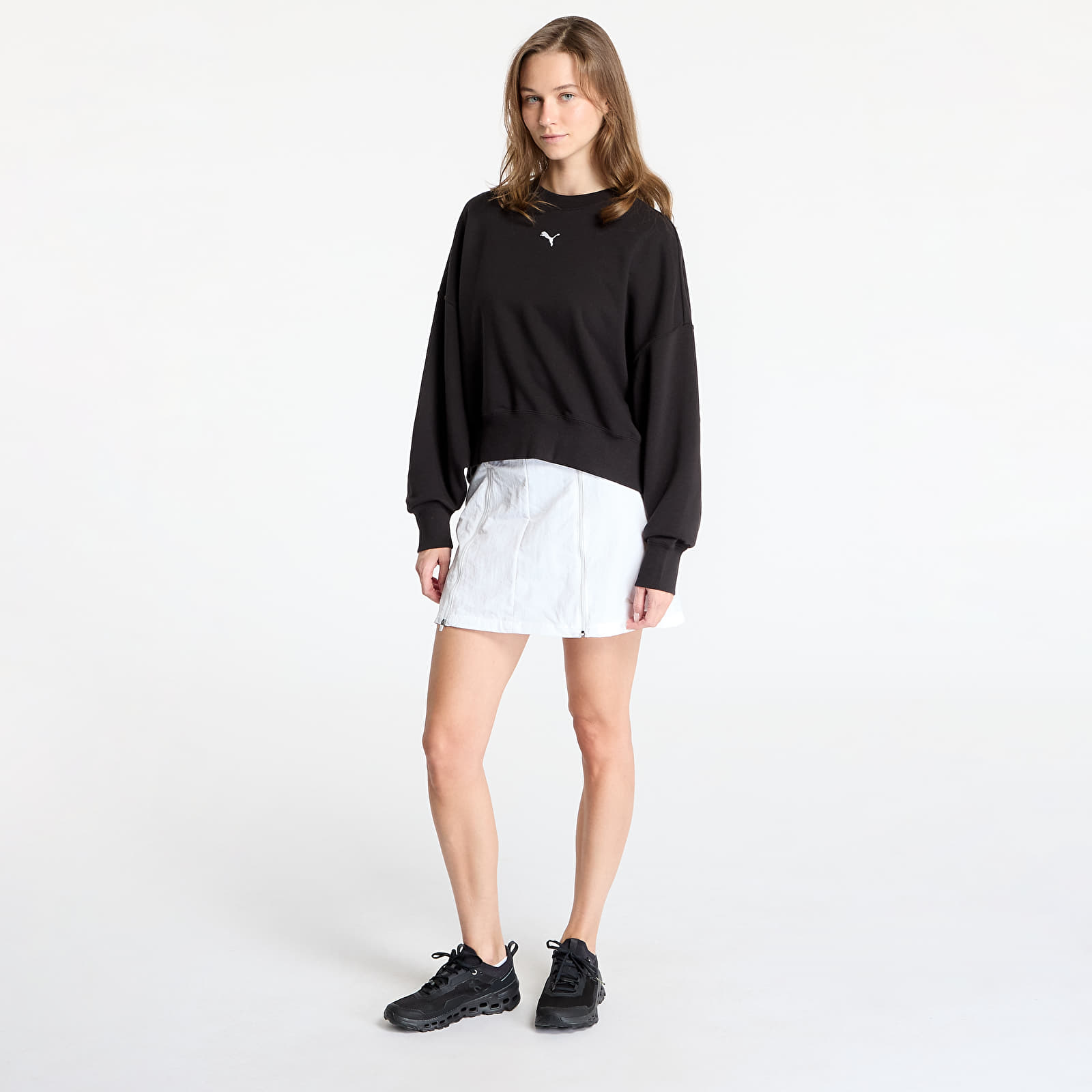 Sudaderas de mujer Puma Wardrobe Essentials Over-Oversized Crew PUMA Black