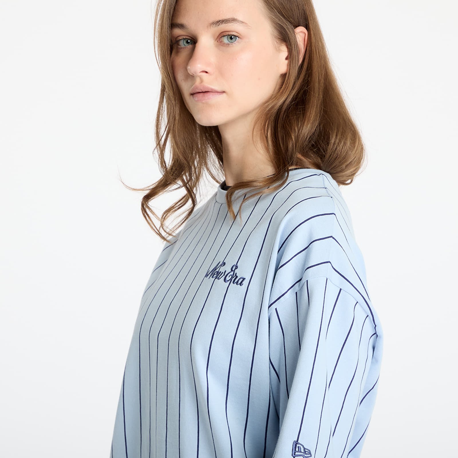 Men's T-shirts New Era Pinstripe Oversized T-Shirt UNISEX Pastel Blue