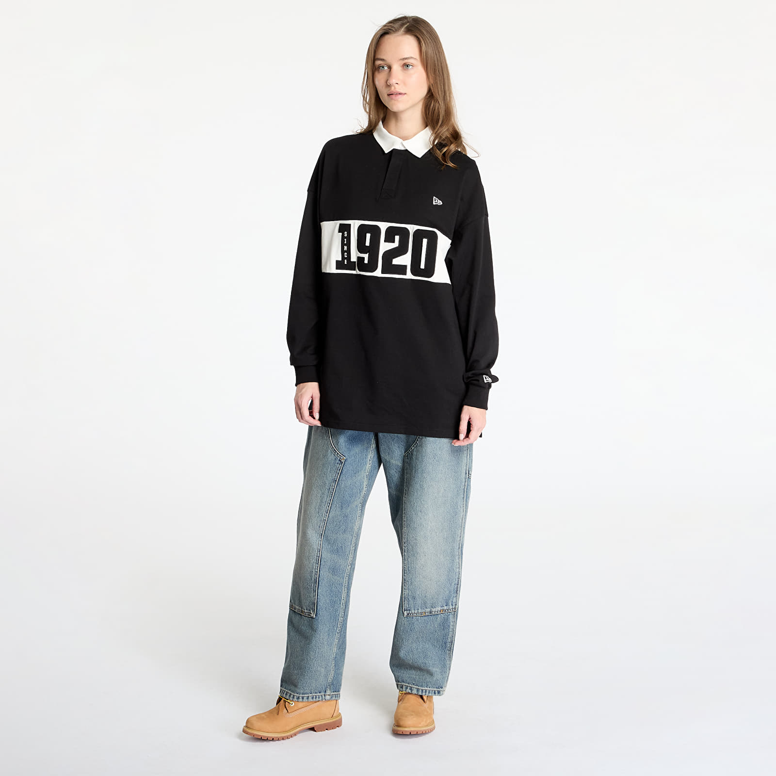 Men's T-shirts New Era Drop Shoulder Rugby Shirt UNISEX Black