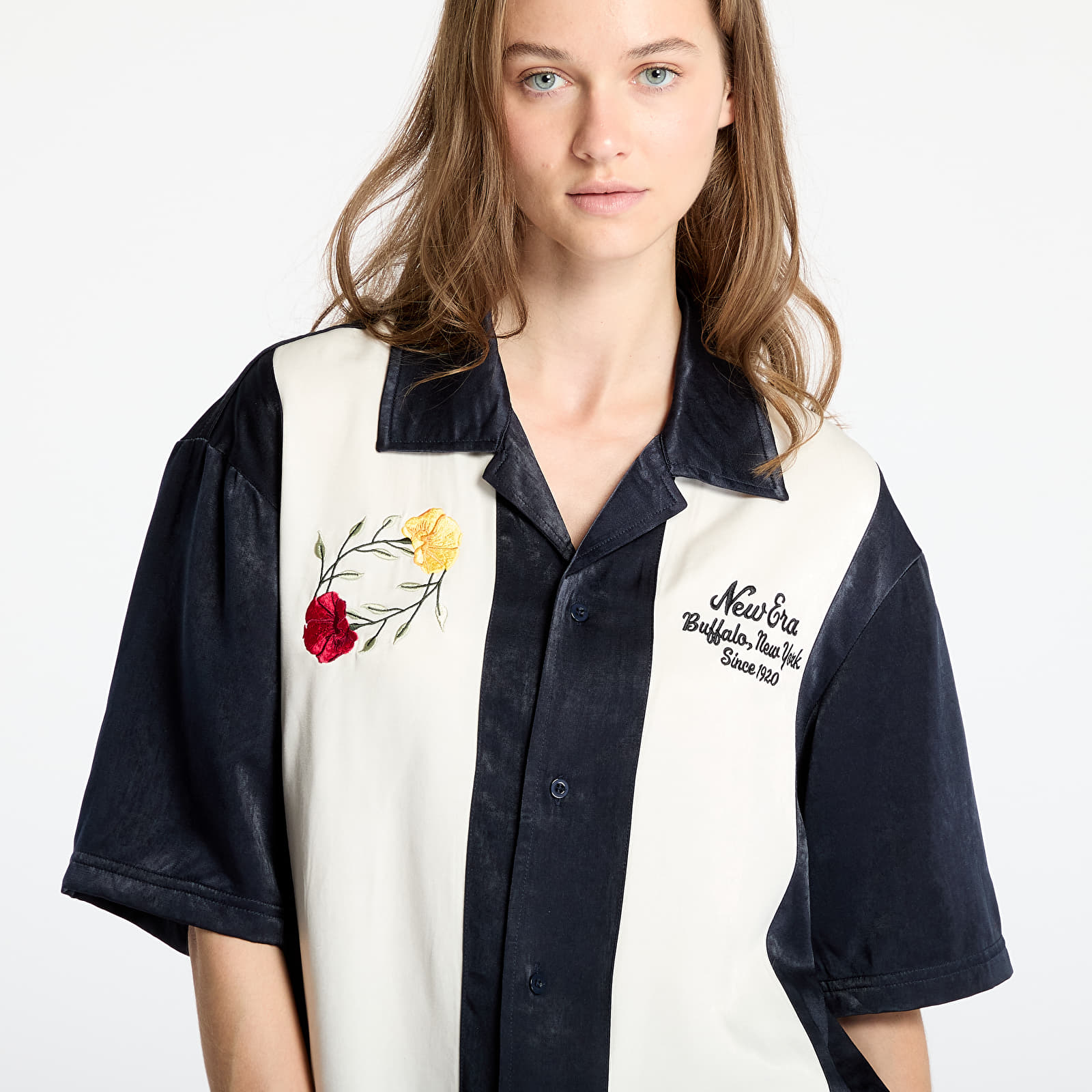 Men's shirts New Era Stripe Revere Shirt UNISEX Navy