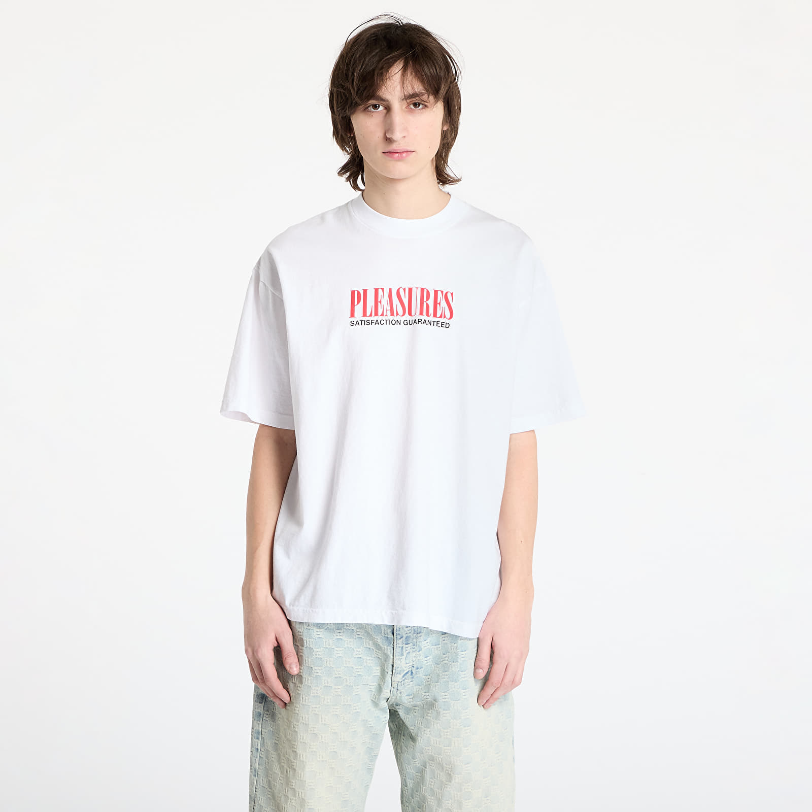 Magliette da uomo PLEASURES Satisfaction T-Shirt White