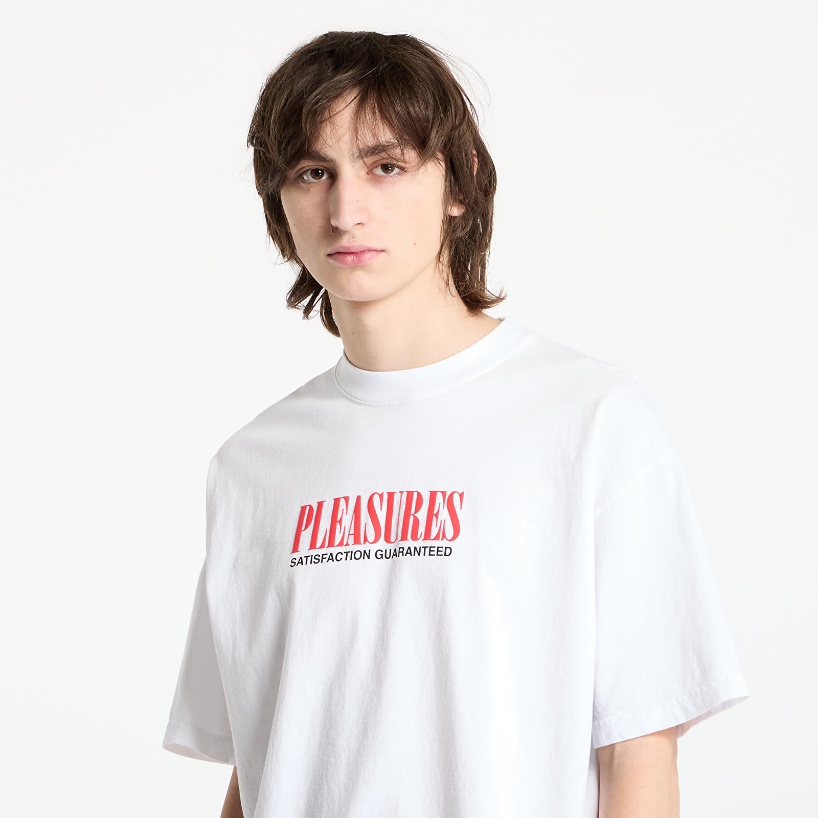 Magliette da uomo PLEASURES Satisfaction T-Shirt White