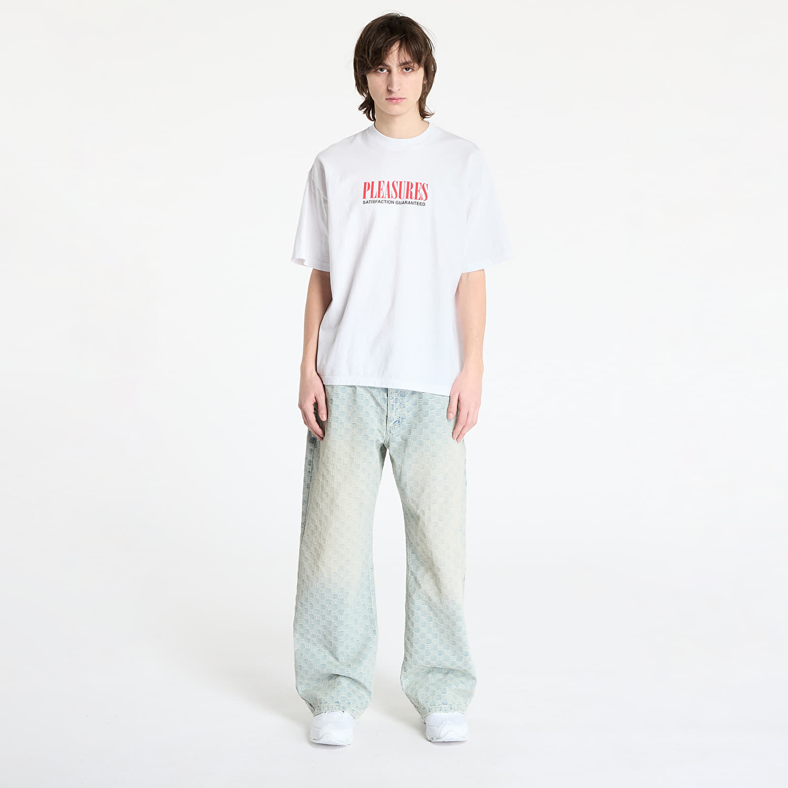 Magliette da uomo PLEASURES Satisfaction T-Shirt White