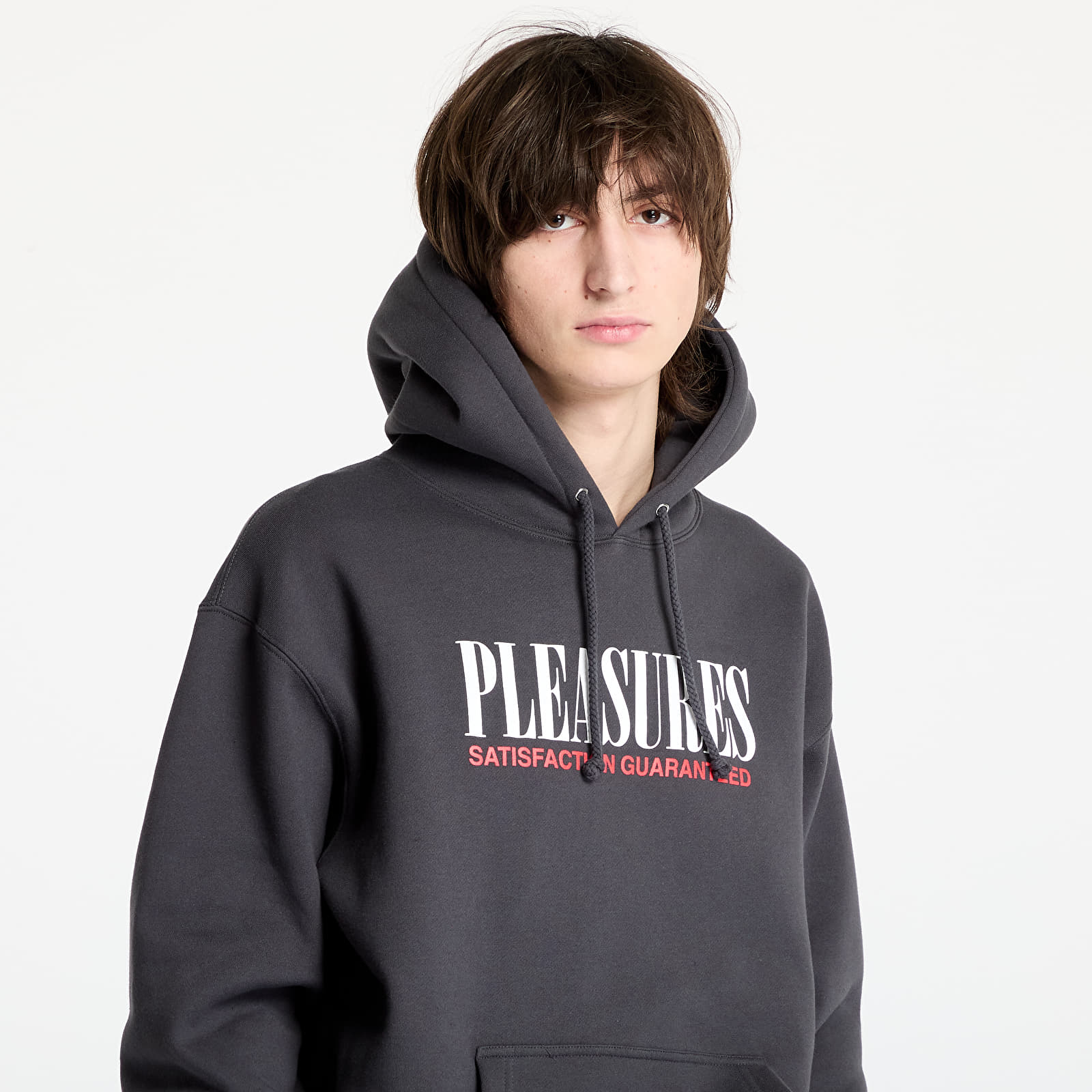 Sudaderas de hombre PLEASURES Satisfaction Hoodie Asphalt