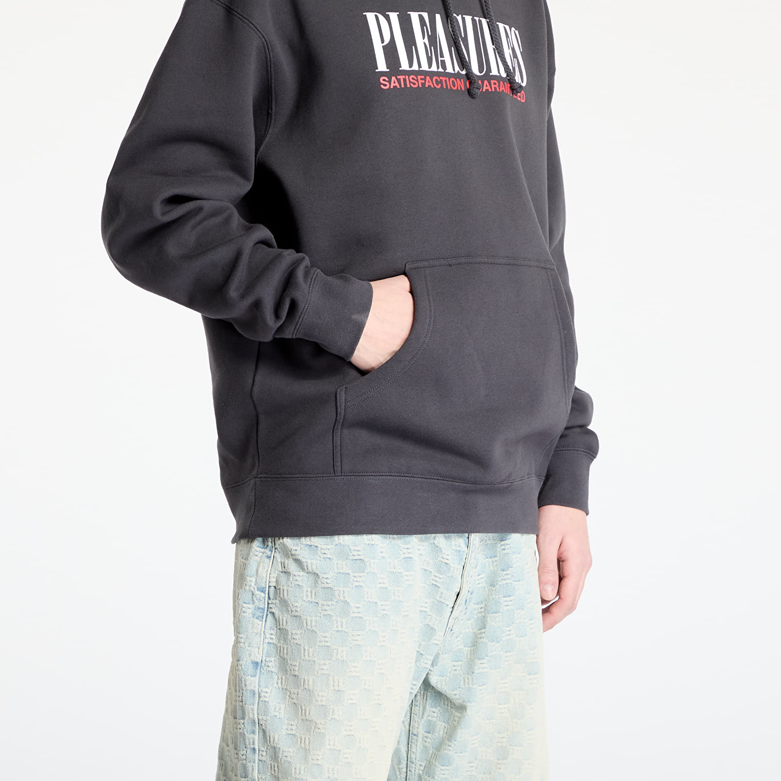 Sudaderas de hombre PLEASURES Satisfaction Hoodie Asphalt