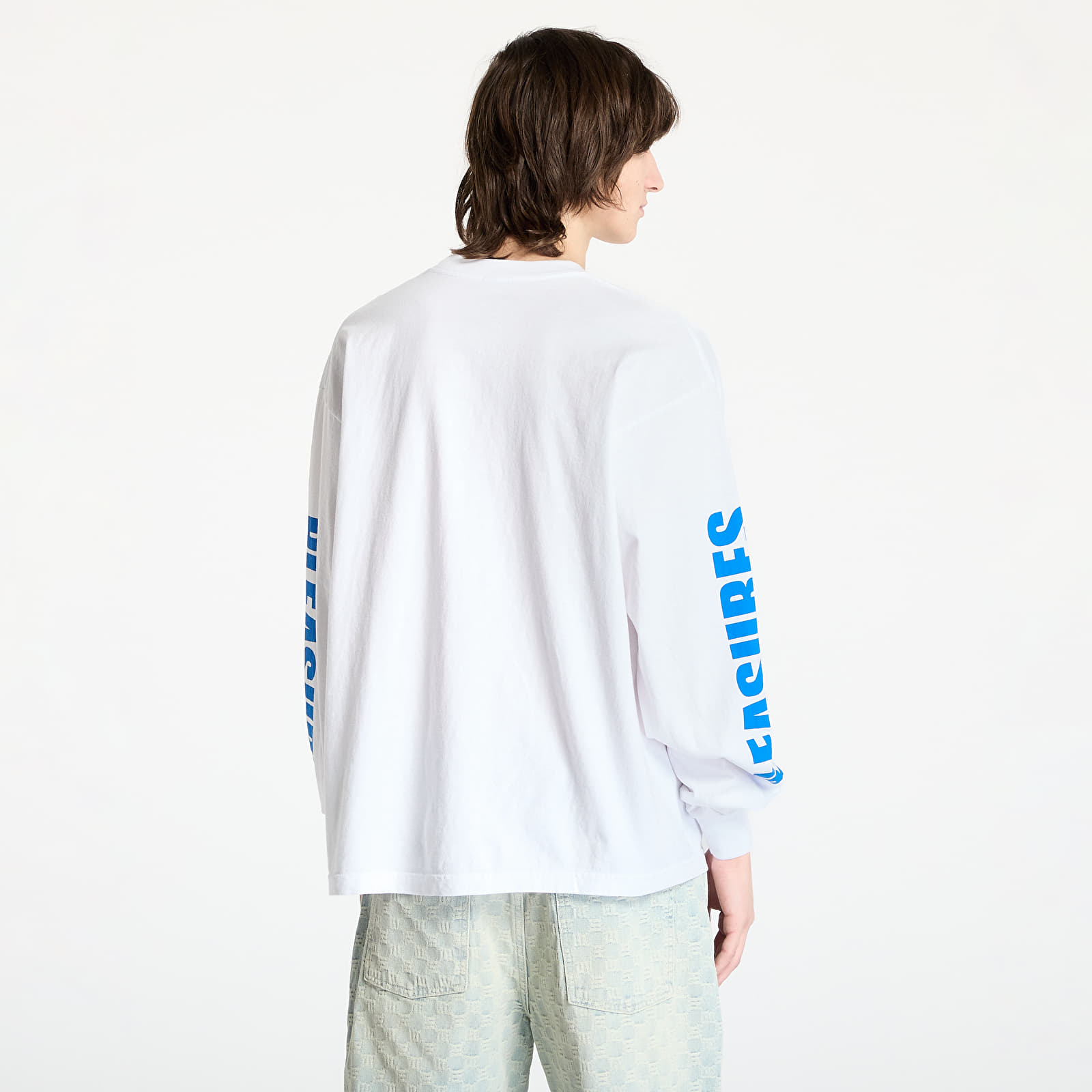 Moške majice PLEASURES Impact Staff Long Sleeve T-Shirt White