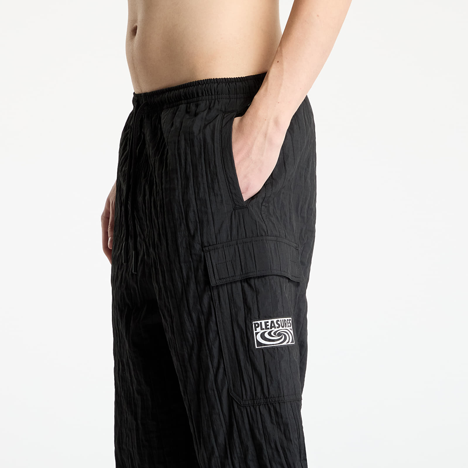 Men's trousers PLEASURES Rescue Pleated Cargo Pants Black