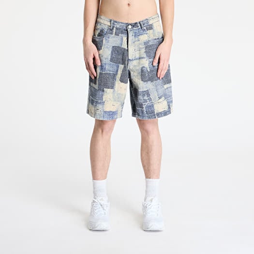 Kratke hlače PLEASURES Boro Baggy Jorts Indigo