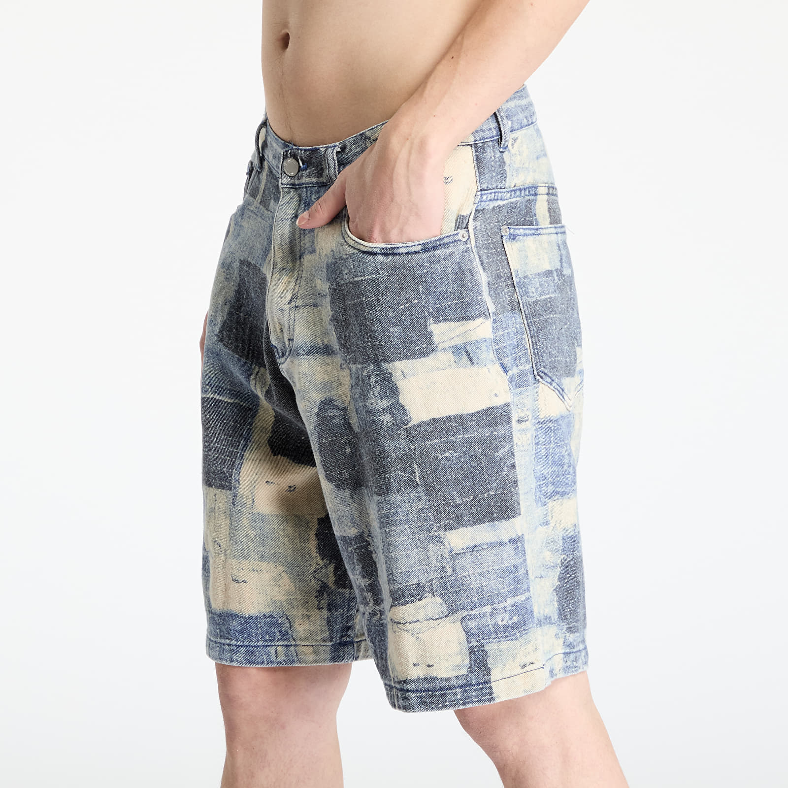 Men's shorts PLEASURES Boro Baggy Jorts Indigo