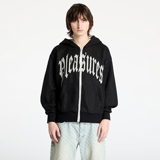 PLEASURES Twitch Knitted Zip Hoodie Black