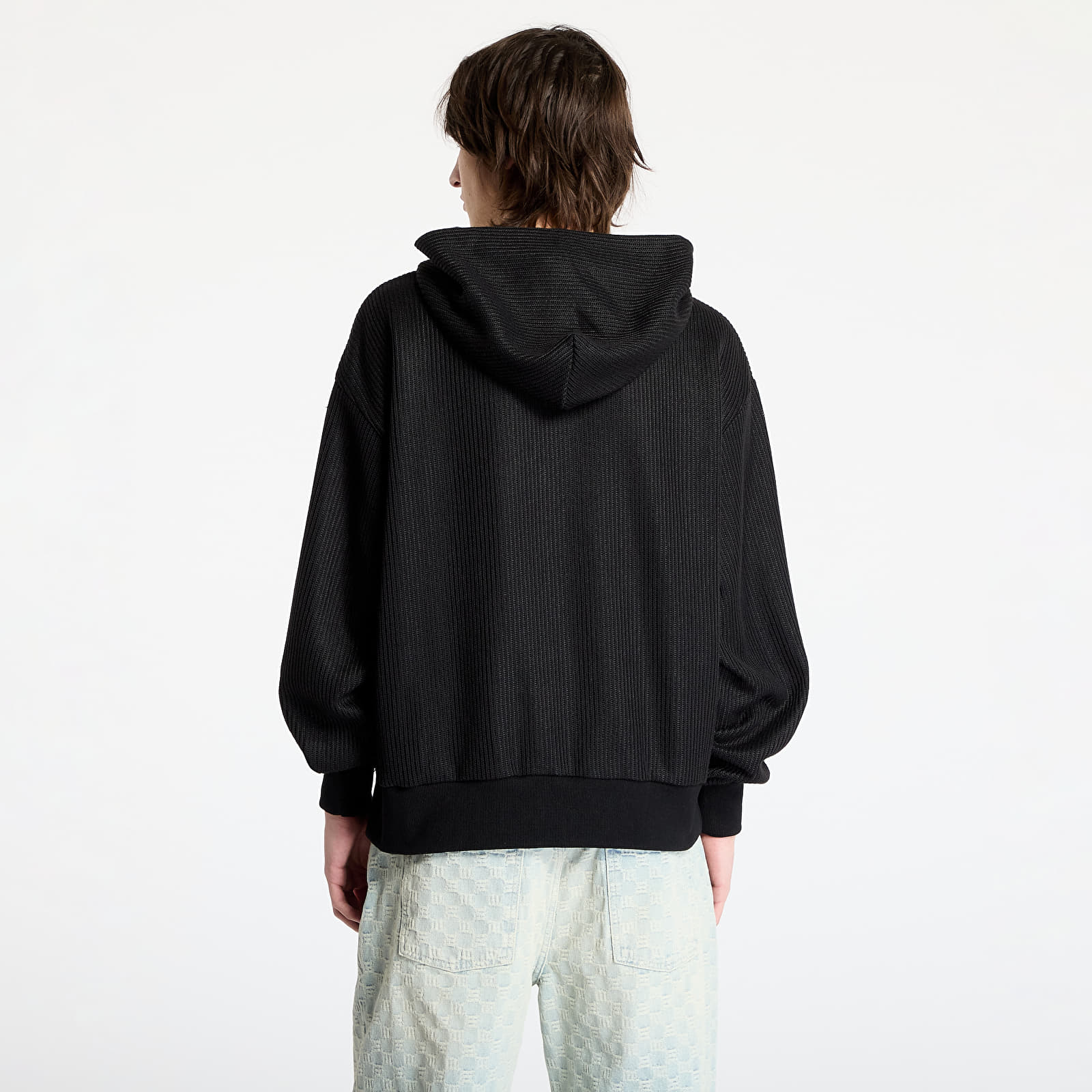 Sweatshirts and Sweaters PLEASURES Twitch Knitted Zip Hoodie Black