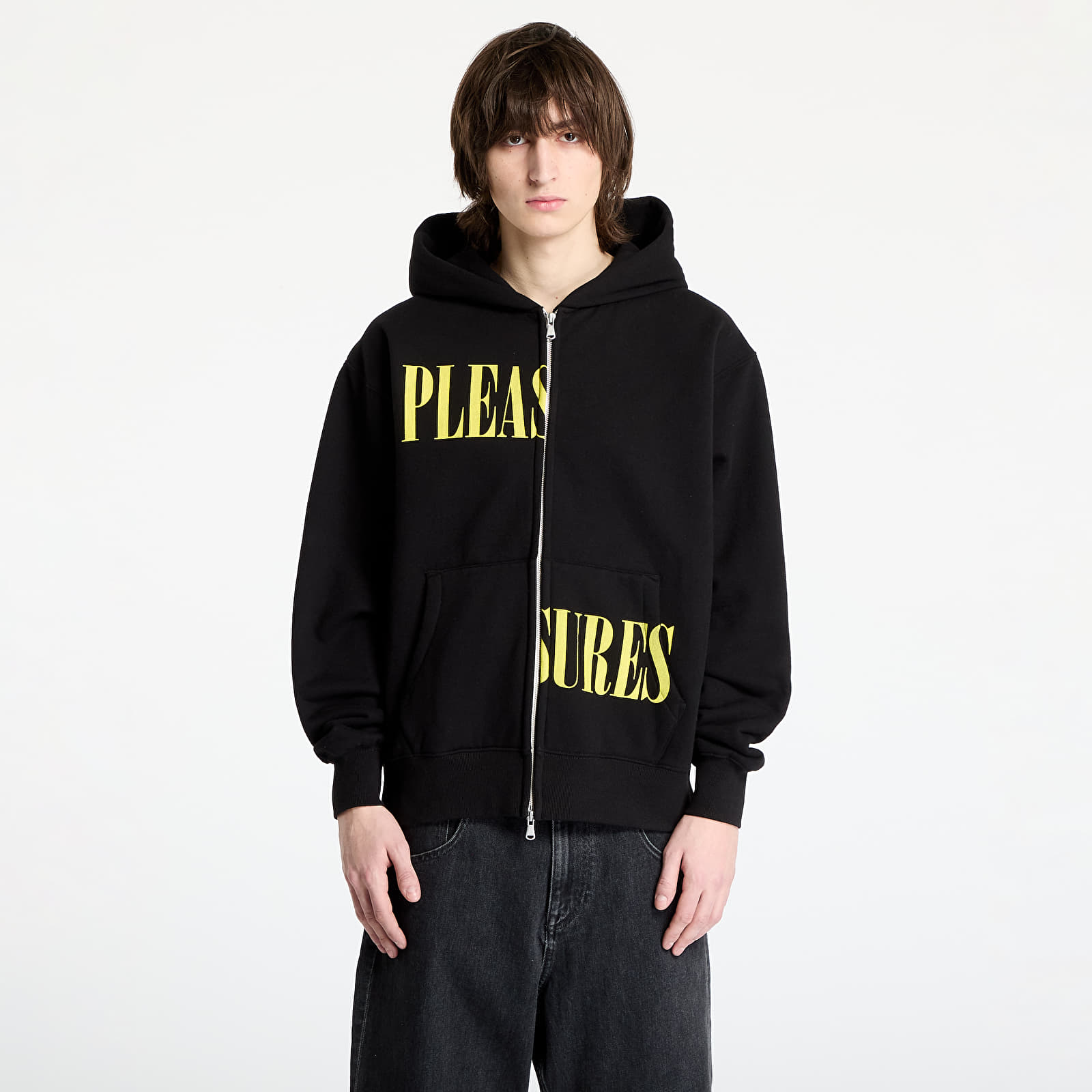 Men's sweatshirts PLEASURES Split Zip Hoodie Black