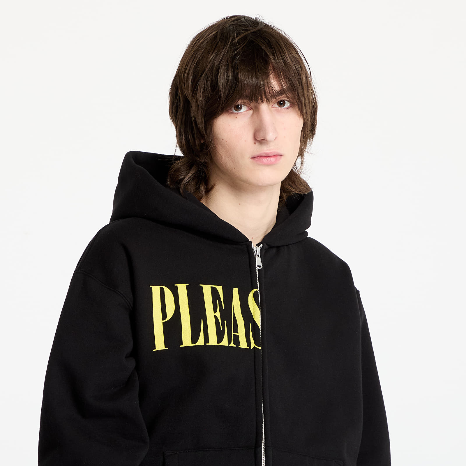 Men's sweatshirts PLEASURES Split Zip Hoodie Black