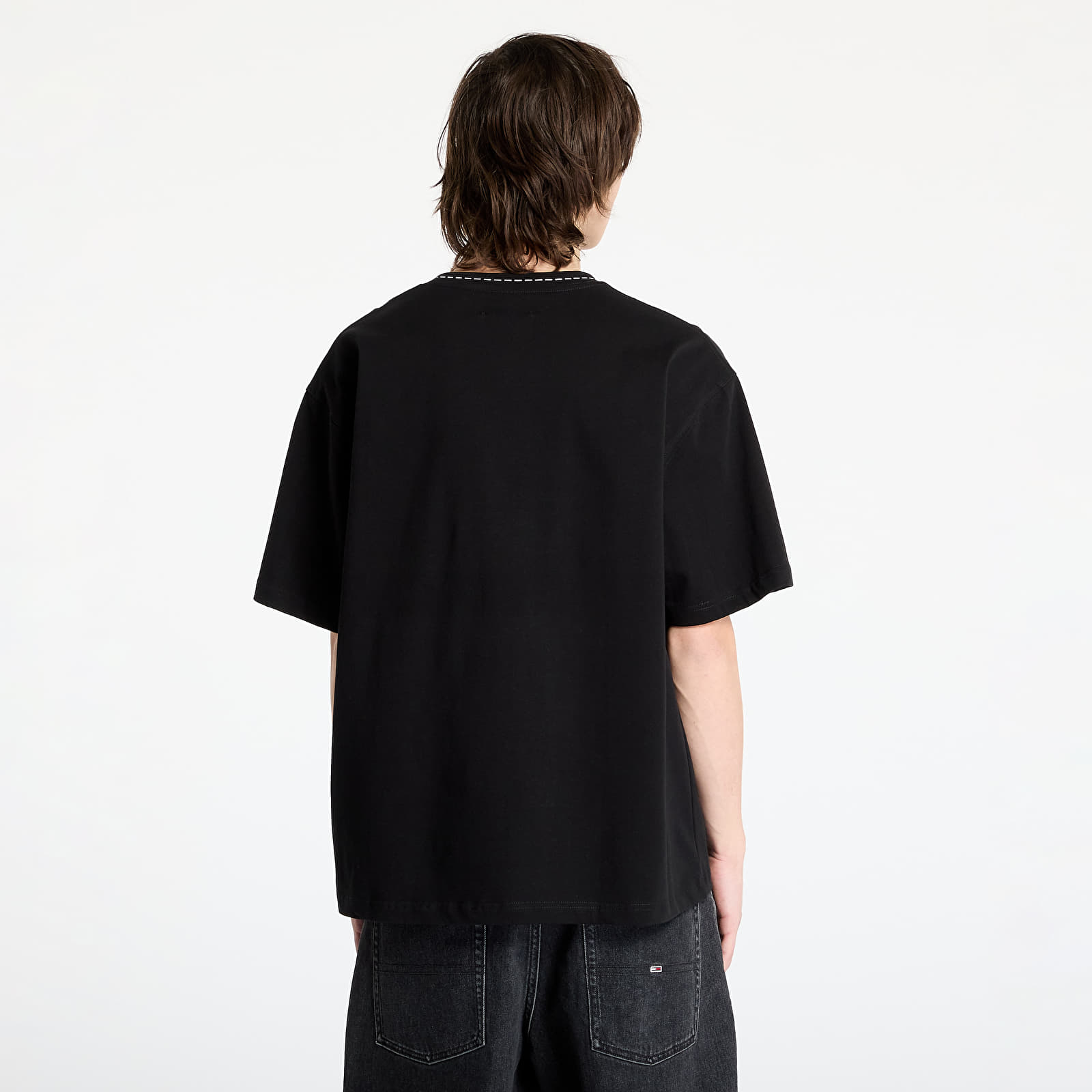 T-shirts til mænd PLEASURES Cut Here Heavyweight T-Shirt Black
