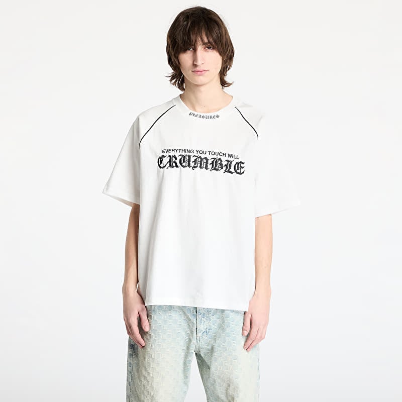 T-shirt PLEASURES Crumble Heavyweight Raglan White