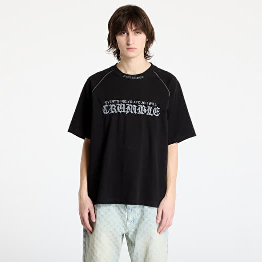 Tricou PLEASURES Crumble Heavyweight Raglan Black
